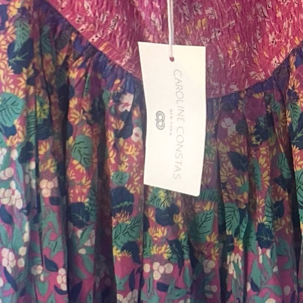 Caroline Constas Pink and Purple Floral Tiered Maxi Dress - Picture 6 of 6